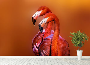 Flamingo Portrait Wall Mural Wallpaper - Canvas Art Rocks - 4