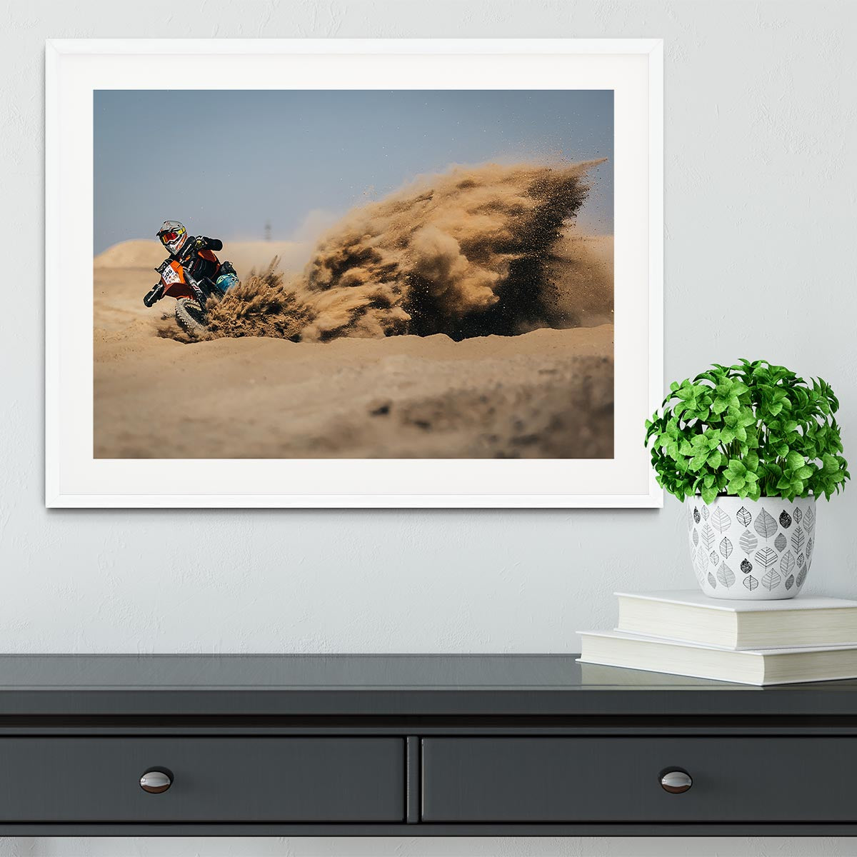 Dirtbike Drift Framed Print - Canvas Art Rocks - 5