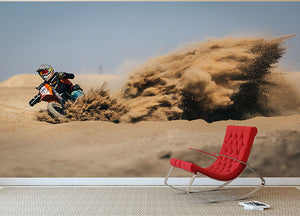 Dirtbike Drift Wall Mural Wallpaper - Canvas Art Rocks - 2