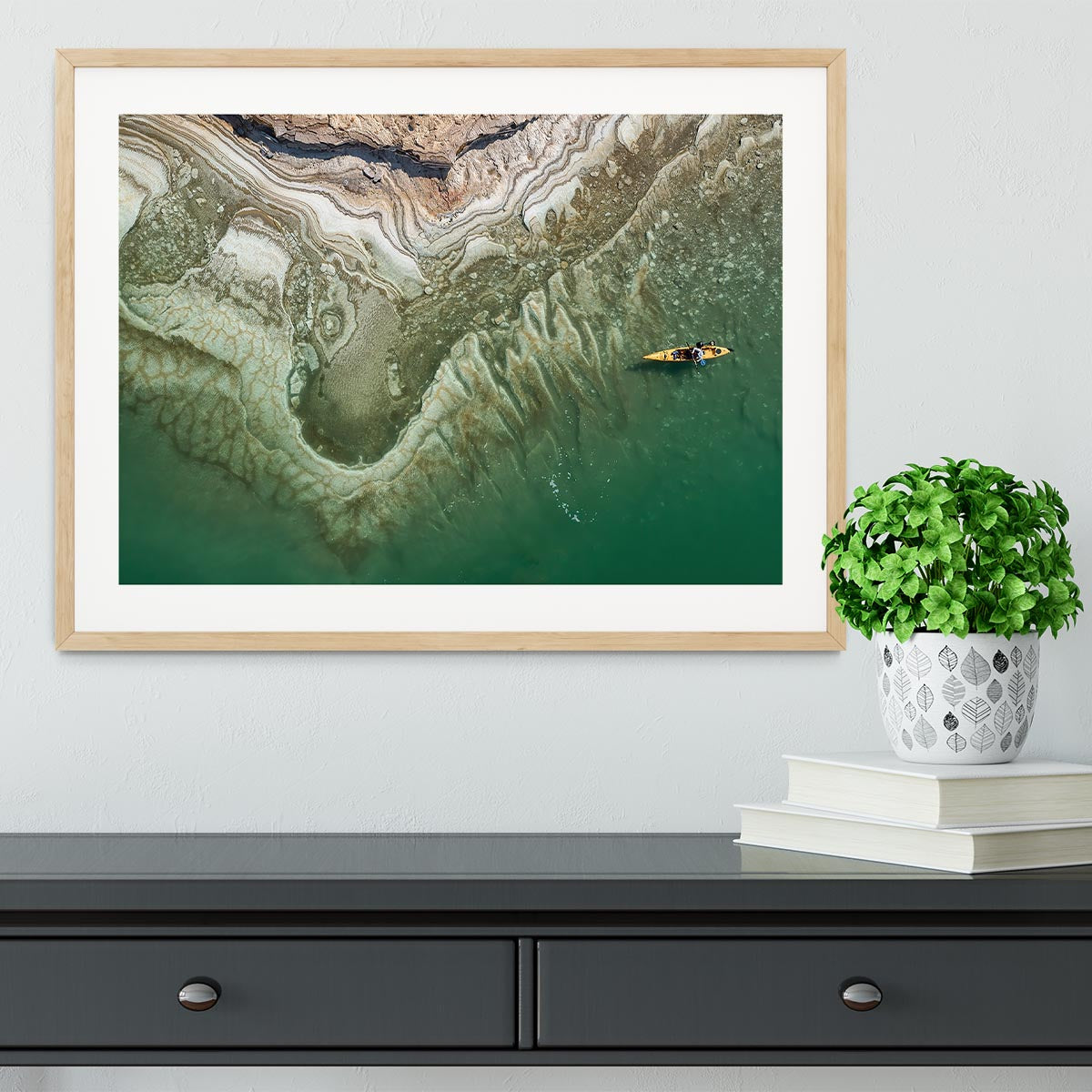 Dead Sea Kayaker Framed Print - Canvas Art Rocks - 3