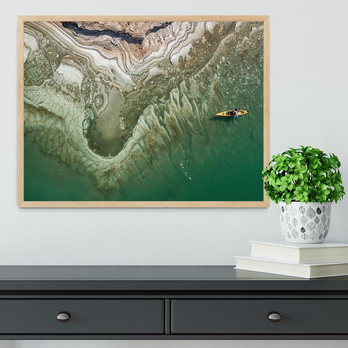 Dead Sea Kayaker Framed Print - Canvas Art Rocks - 4