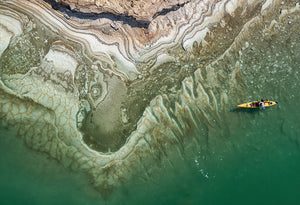 Dead Sea Kayaker Wall Mural Wallpaper - Canvas Art Rocks - 1