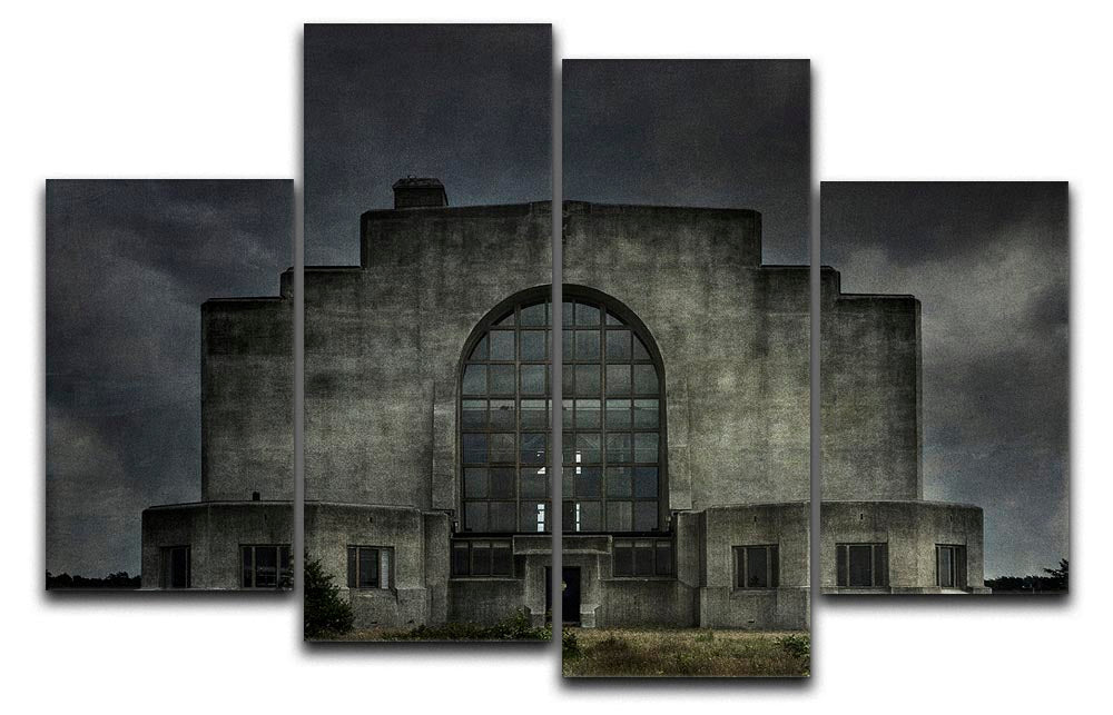Old Building At Night 4 Split Panel Canvas - Canvas Art Rocks - 1