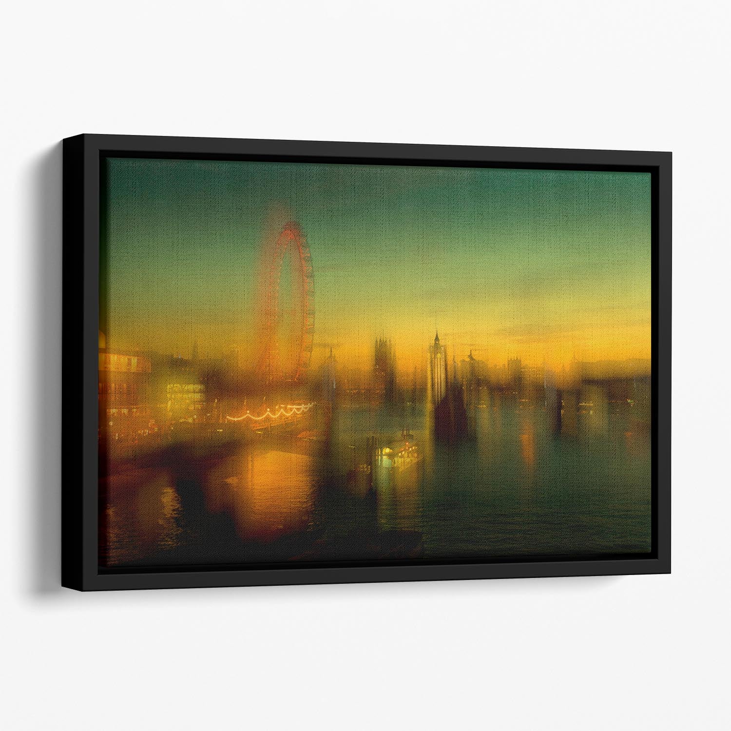 London at Dusk Floating Framed Canvas - Canvas Art Rocks - 1