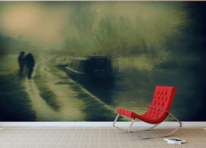 Silhouettes At The Canal Wall Mural Wallpaper - Canvas Art Rocks - 2