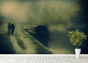 Silhouettes At The Canal Wall Mural Wallpaper - Canvas Art Rocks - 4