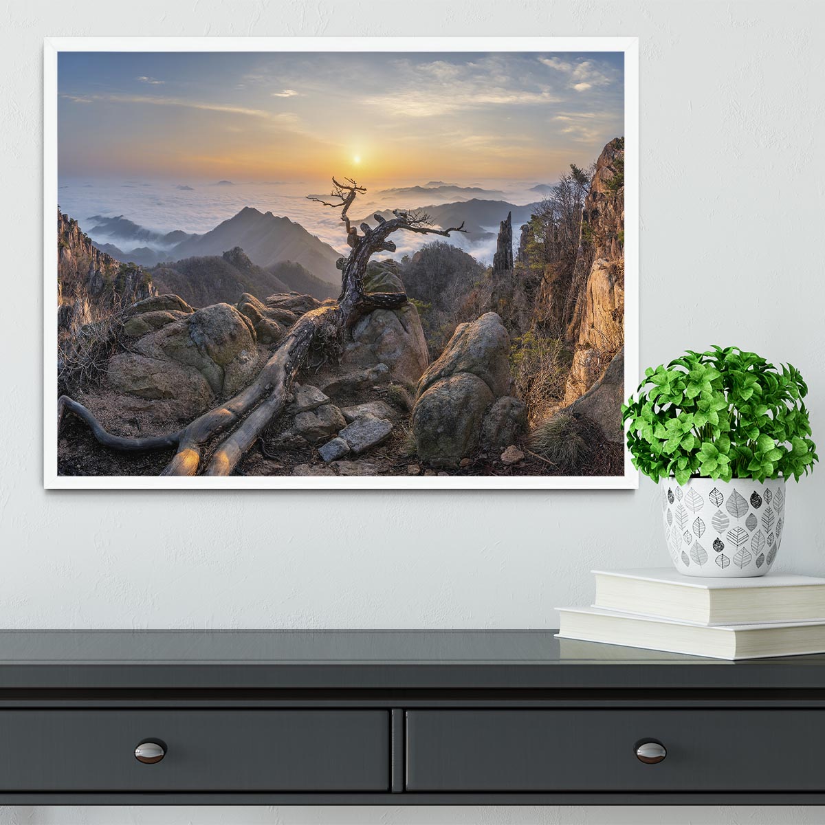 Dead pine On The Mountains Framed Print - Canvas Art Rocks -6