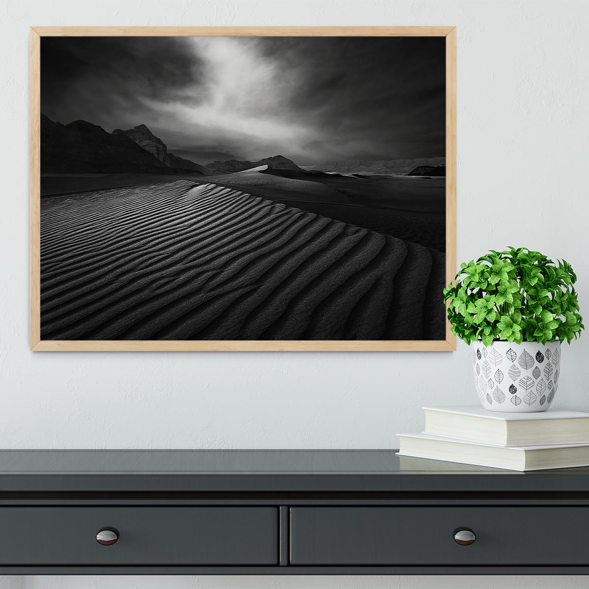 Desert In Greyscale Framed Print - Canvas Art Rocks - 4