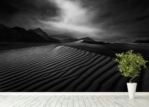 Desert In Greyscale Wall Mural Wallpaper - Canvas Art Rocks - 4