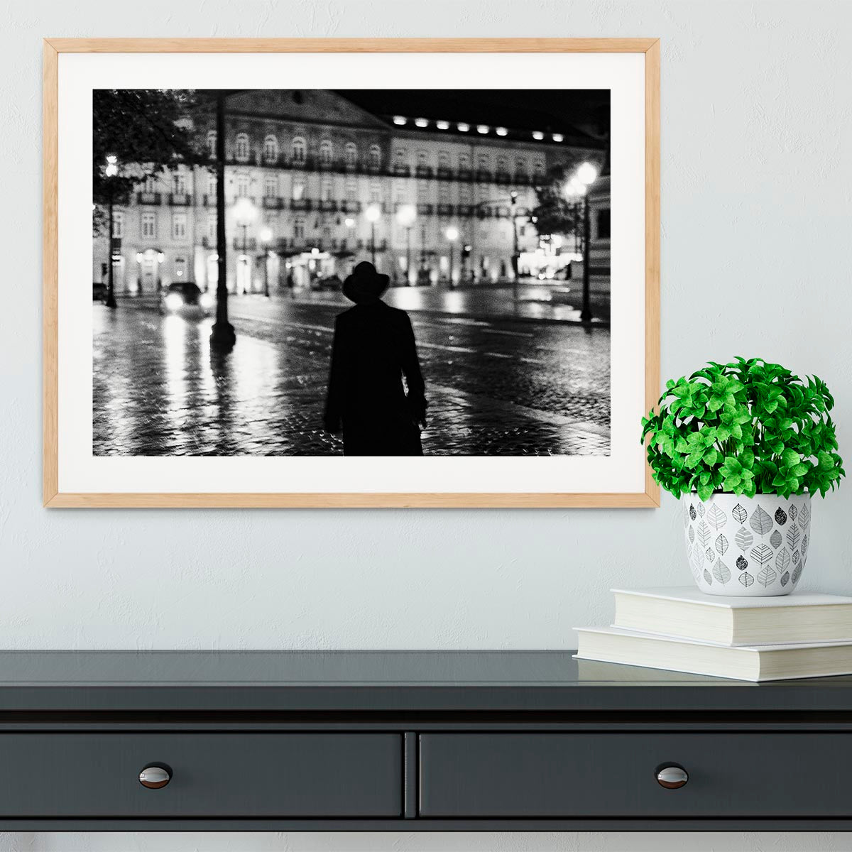 Silhouette In The Streets Framed Print - Canvas Art Rocks - 3