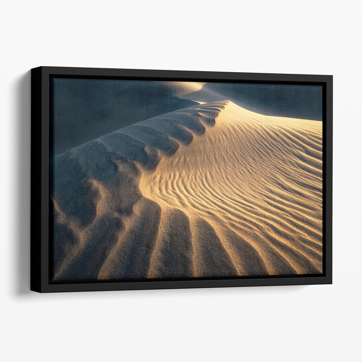 Ripples On The Desert Floating Framed Canvas - Canvas Art Rocks - 1