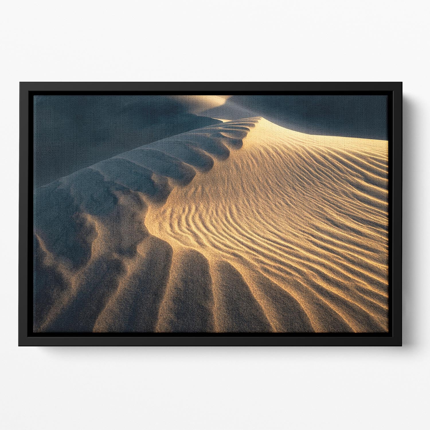 Ripples On The Desert Floating Framed Canvas - Canvas Art Rocks - 2