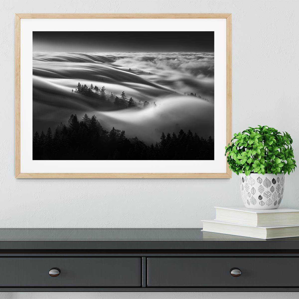 Clouds Above A Forest Framed Print - Canvas Art Rocks - 3