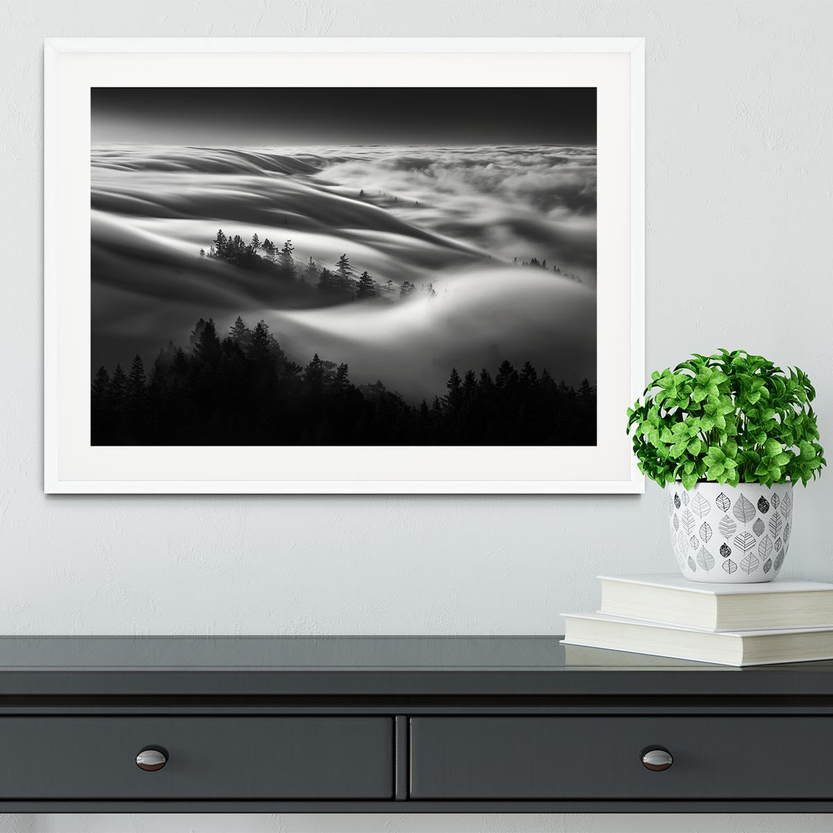 Clouds Above A Forest Framed Print - Canvas Art Rocks - 5