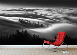 Clouds Above A Forest Wall Mural Wallpaper - Canvas Art Rocks - 2