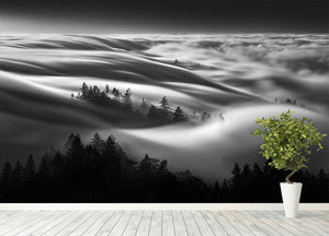 Clouds Above A Forest Wall Mural Wallpaper - Canvas Art Rocks - 4