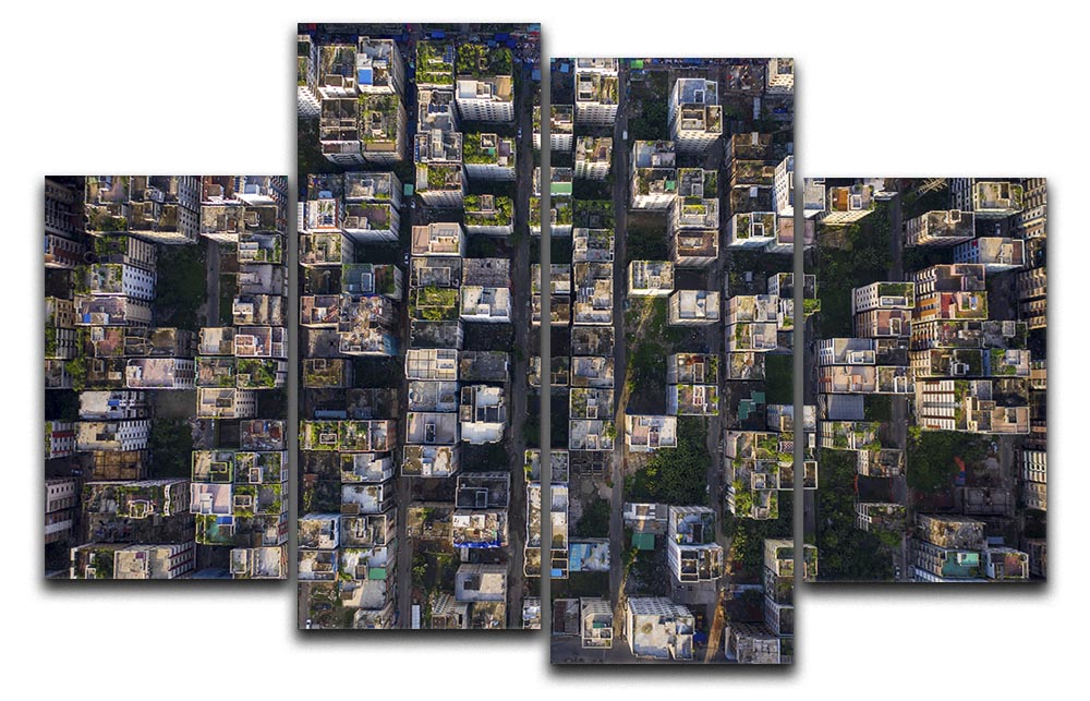 City Rooftops 4 Split Panel Canvas - Canvas Art Rocks - 1