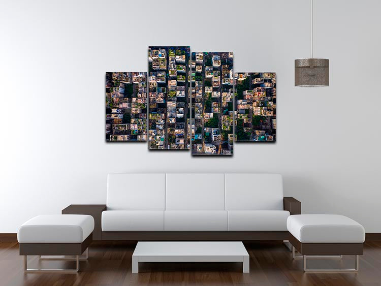 City Rooftops 4 Split Panel Canvas - Canvas Art Rocks - 3