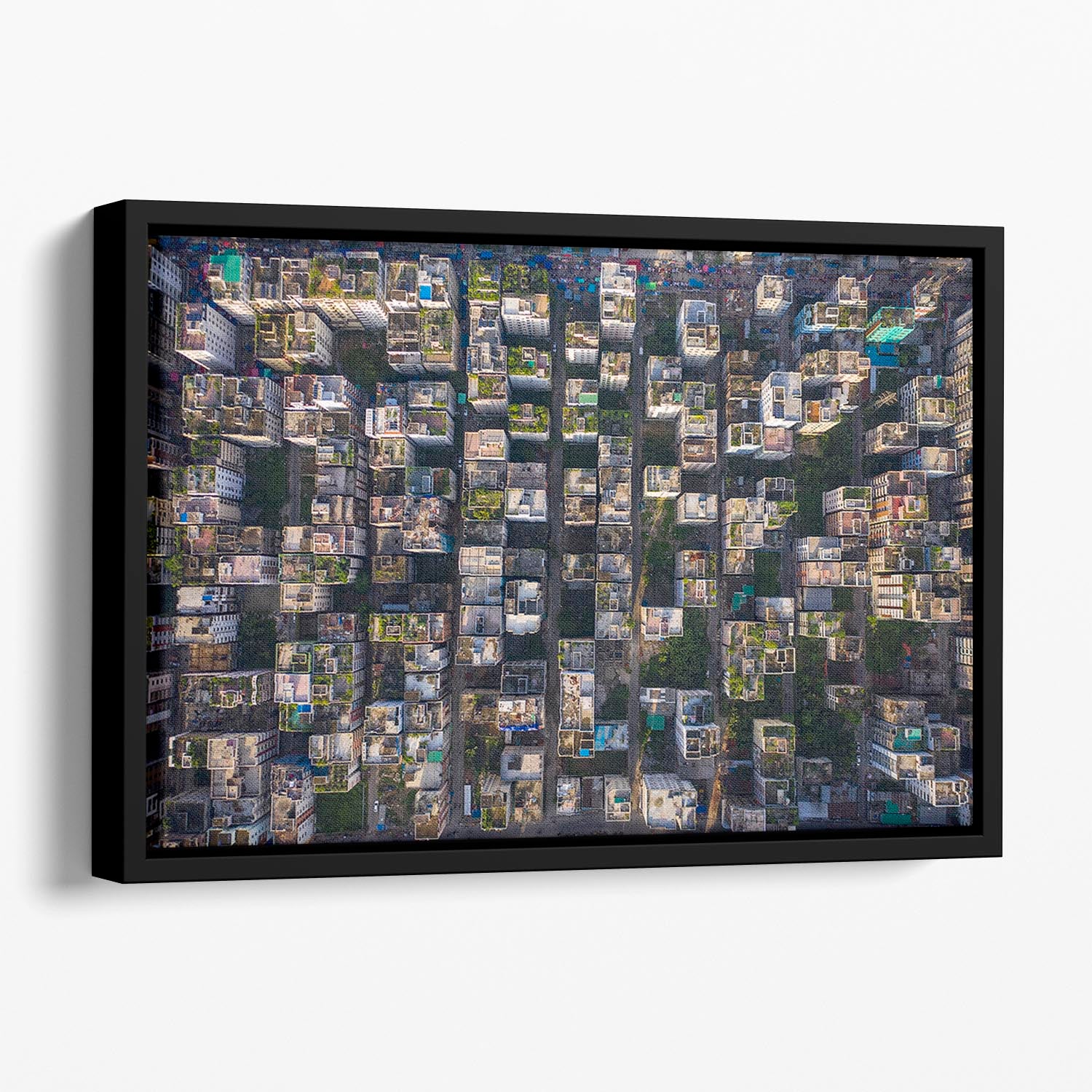 City Rooftops Floating Framed Canvas - Canvas Art Rocks - 1