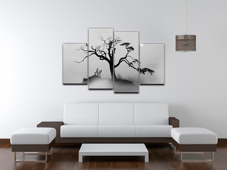 Pine tree In The Fog 4 Split Panel Canvas - Canvas Art Rocks - 3