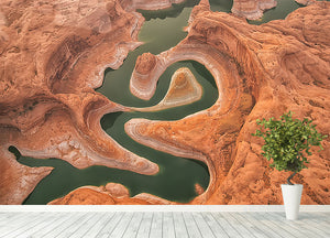 Reflection Canyon Aerial Wall Mural Wallpaper - Canvas Art Rocks - 4