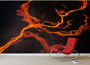 Lava River Abstract Wall Mural Wallpaper - Canvas Art Rocks - 2