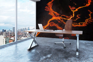 Lava River Abstract Wall Mural Wallpaper - Canvas Art Rocks - 3