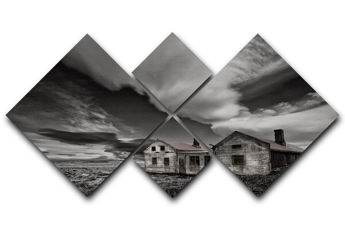 Abandoned Beachside House 4 Square Multi Panel Canvas - Canvas Art Rocks - 1