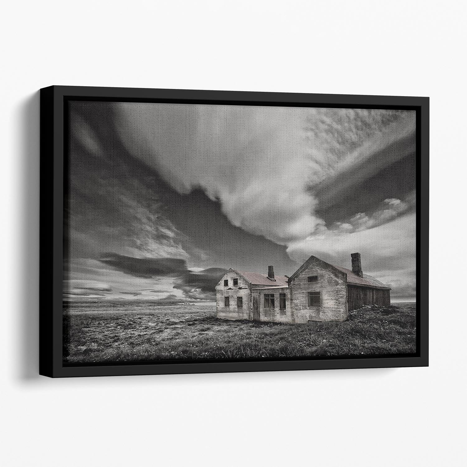 Abandoned Beachside House Floating Framed Canvas - Canvas Art Rocks - 1