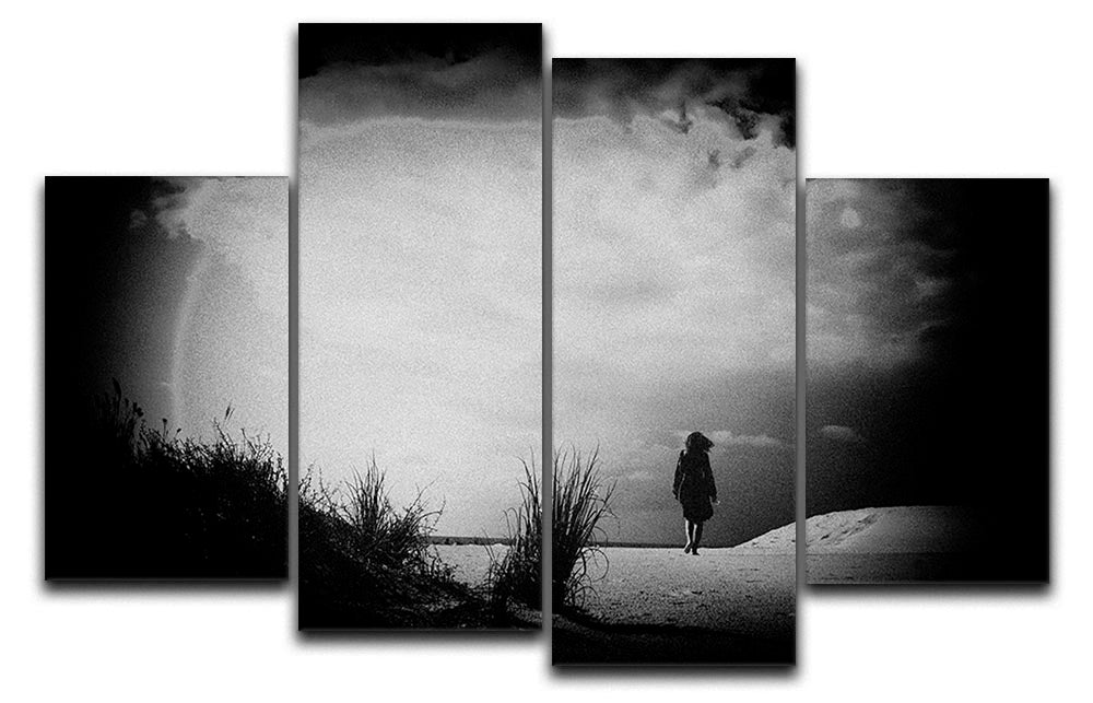 Girl On The Beach 4 Split Panel Canvas - Canvas Art Rocks - 1