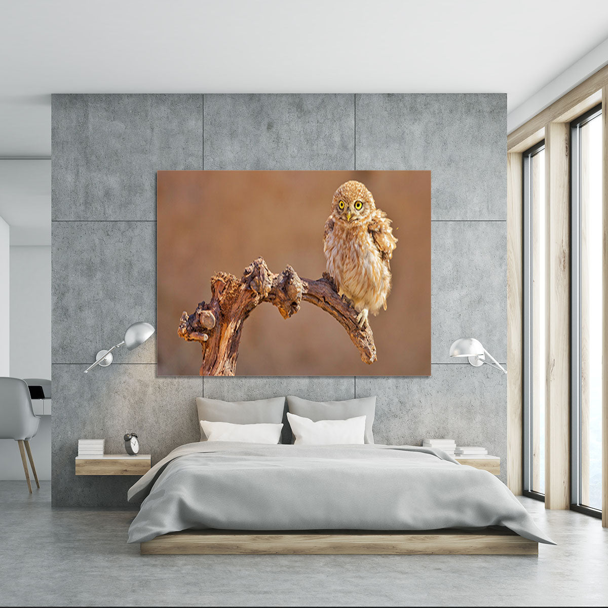 Little Owl On A Branch Canvas Print or Poster - Canvas Art Rocks - 5