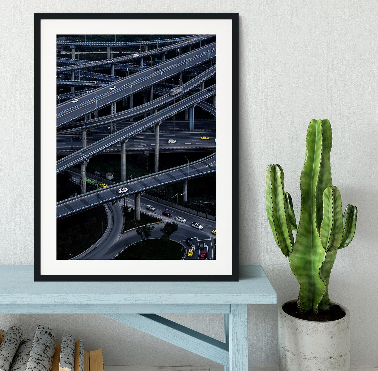 Overlapping Motorway Framed Print - Canvas Art Rocks - 1