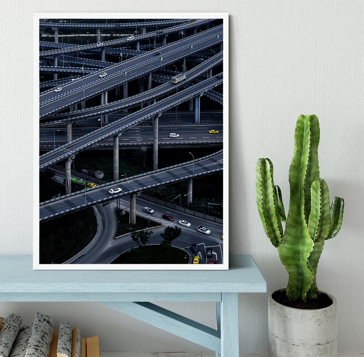 Overlapping Motorway Framed Print - Canvas Art Rocks -6