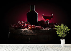 Red Wine With Grapes Wall Mural Wallpaper - Canvas Art Rocks - 4