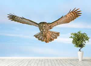 An Owl Flying Wall Mural Wallpaper - Canvas Art Rocks - 4