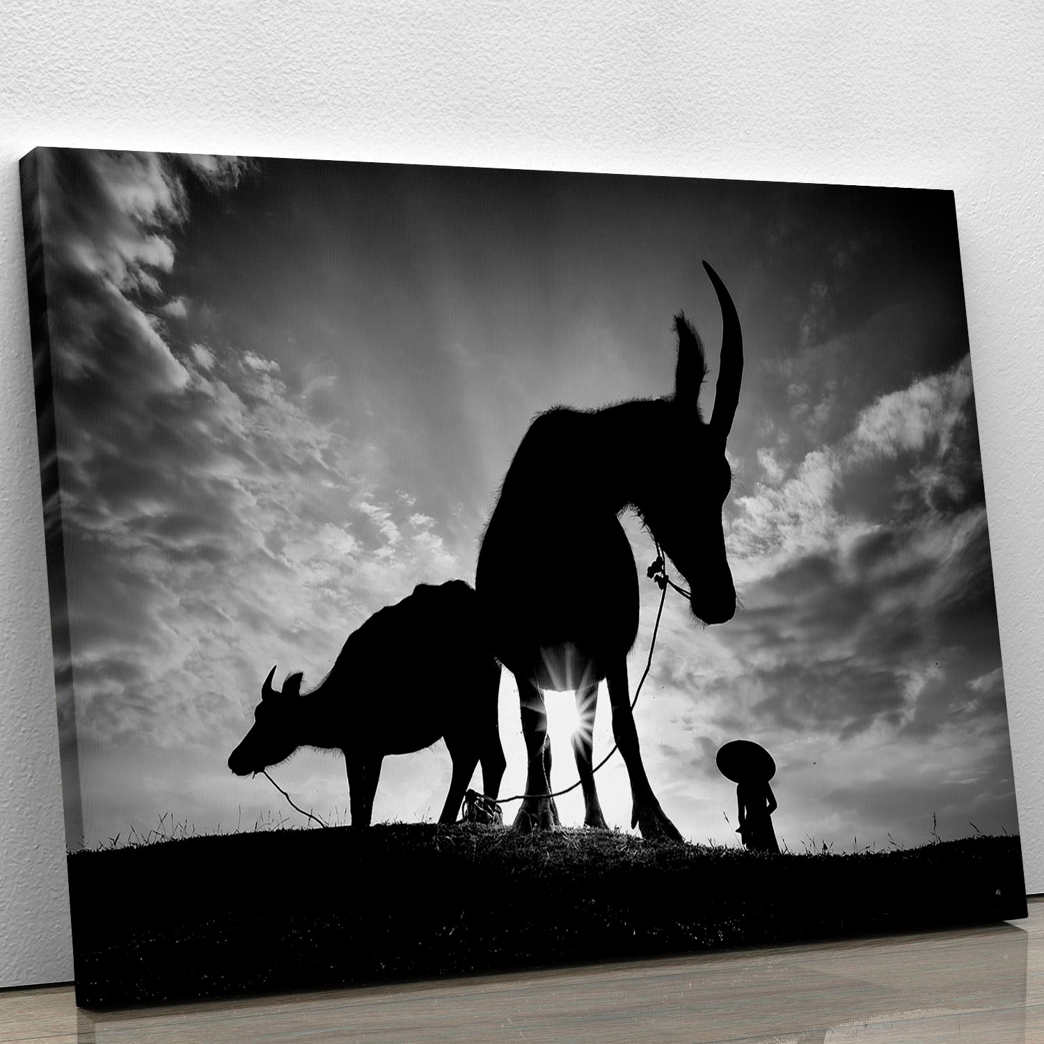 Herding Buffalos Canvas Print or Poster - Canvas Art Rocks - 1