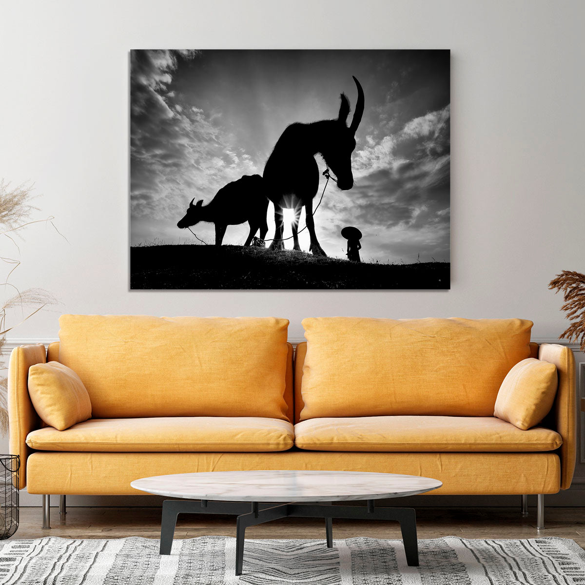 Herding Buffalos Canvas Print or Poster - Canvas Art Rocks - 4