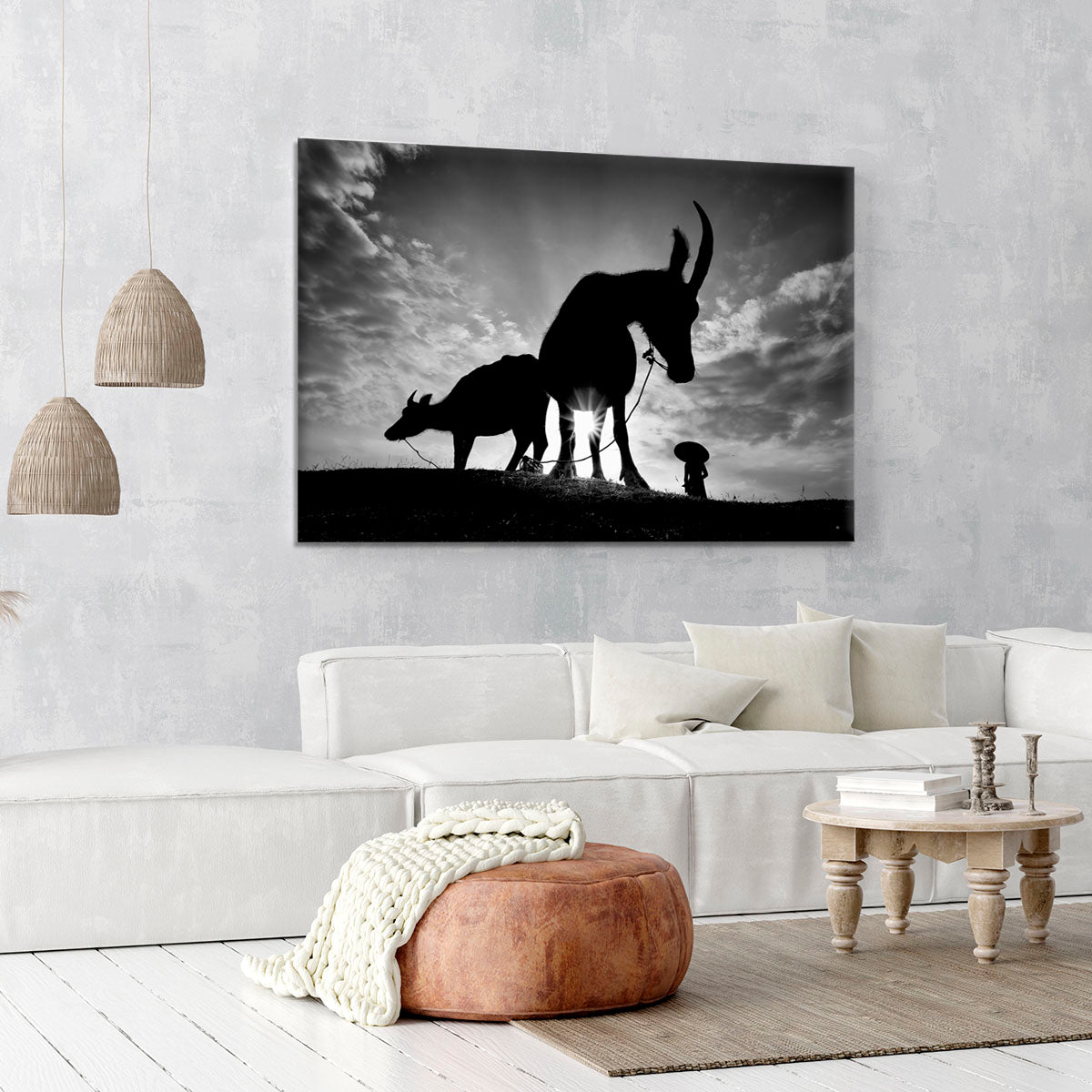 Herding Buffalos Canvas Print or Poster - Canvas Art Rocks - 6