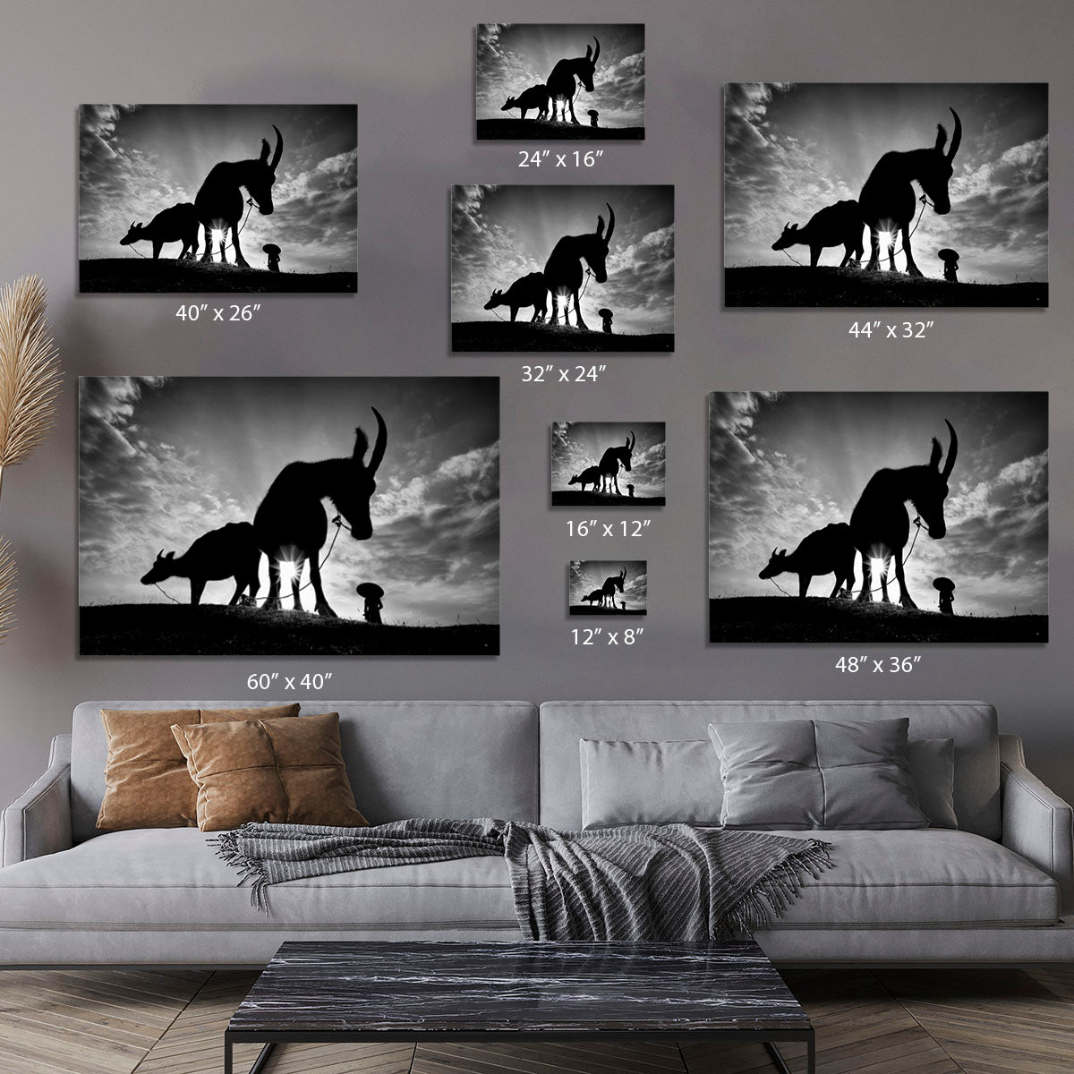 Herding Buffalos Canvas Print or Poster - Canvas Art Rocks - 7