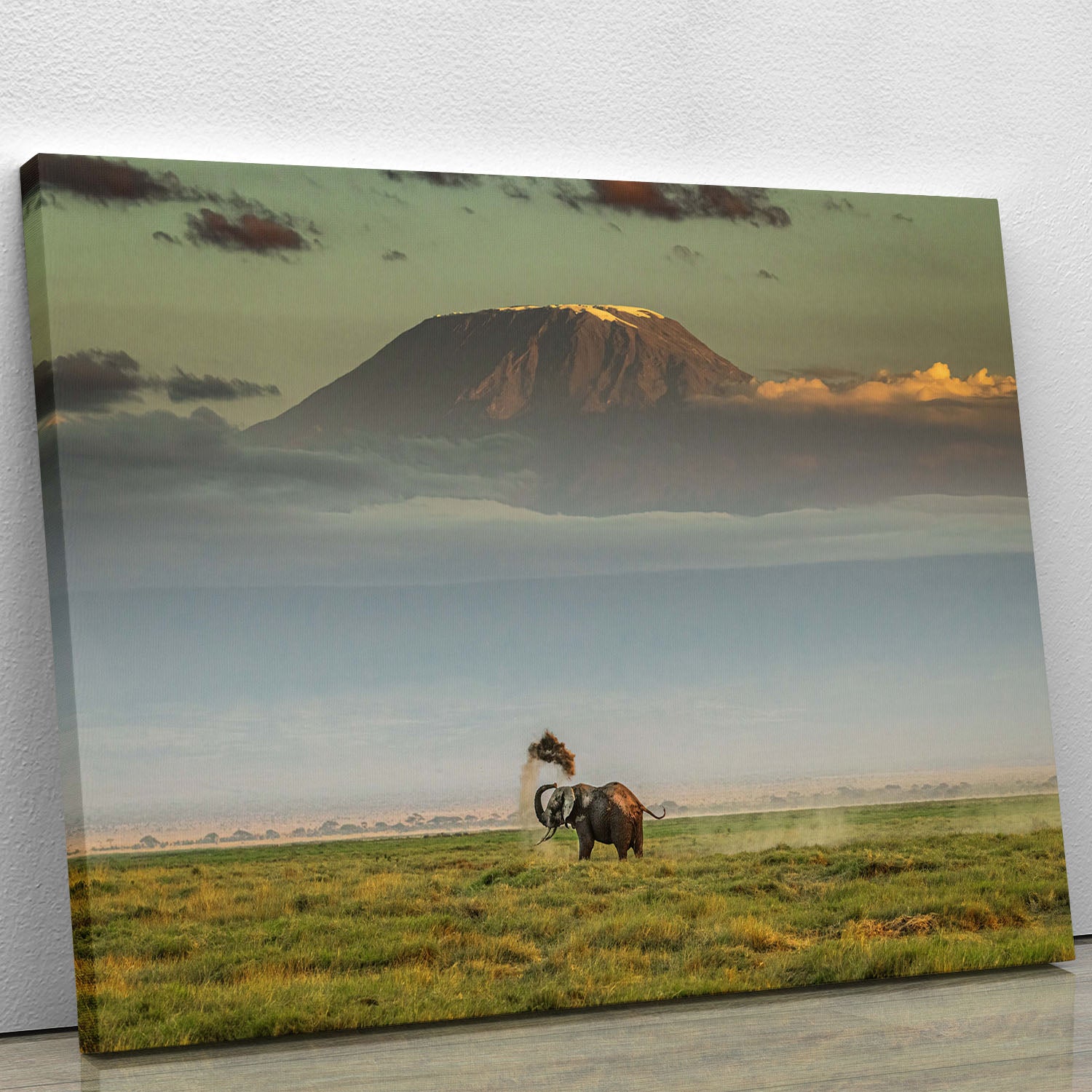 An Elephant Playing In The Dirt Canvas Print or Poster - Canvas Art Rocks - 1