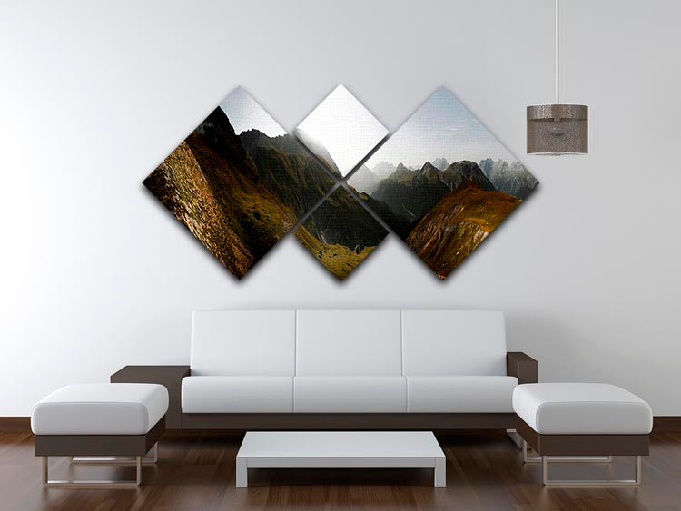 Nationalpark Schweiz 4 Square Multi Panel Canvas - Canvas Art Rocks - 3