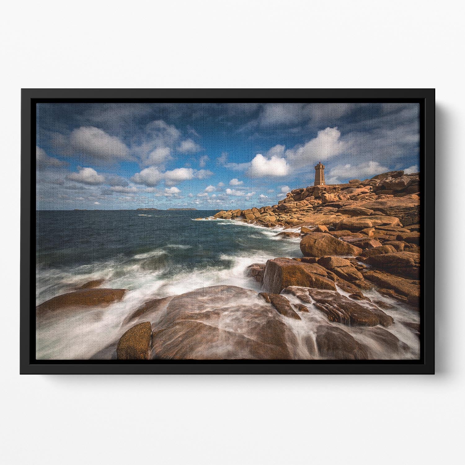 Le Phare De Ploumanac'h Floating Framed Canvas - Canvas Art Rocks - 2