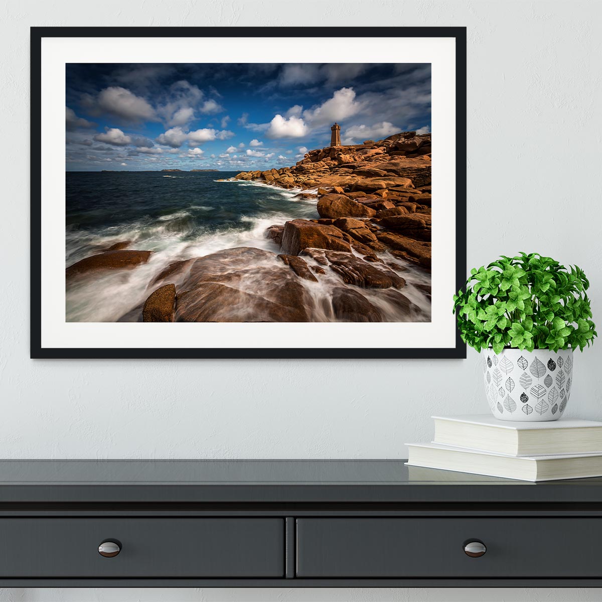 Le Phare De Ploumanac'h Framed Print - Canvas Art Rocks - 1