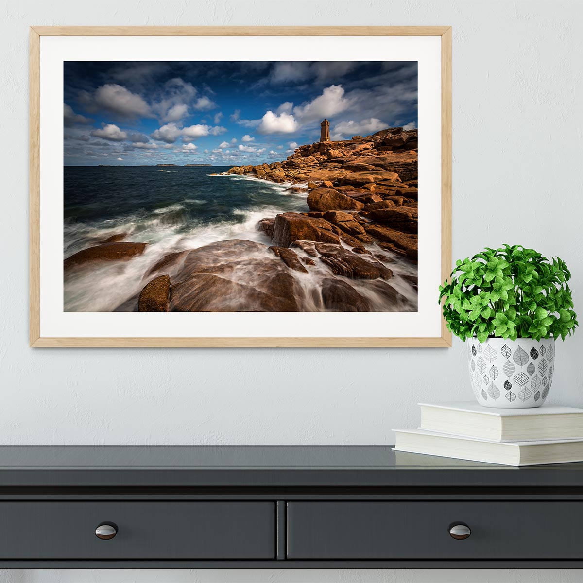 Le Phare De Ploumanac'h Framed Print - Canvas Art Rocks - 3