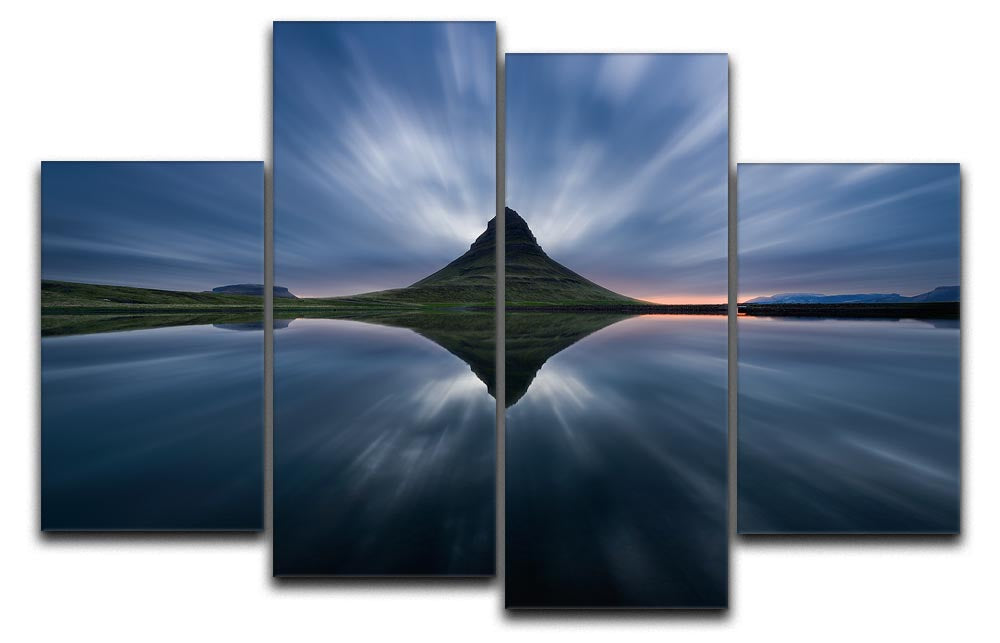 A Night At Kirkjufell 4 Split Panel Canvas - Canvas Art Rocks - 1