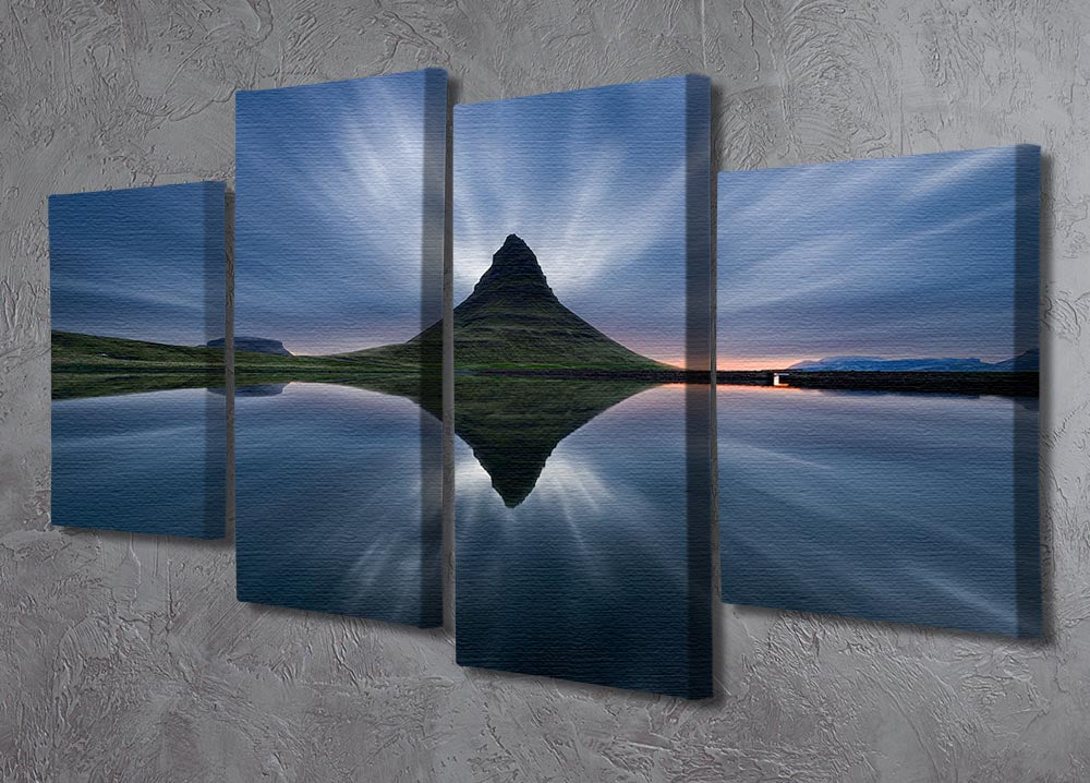 A Night At Kirkjufell 4 Split Panel Canvas - Canvas Art Rocks - 2