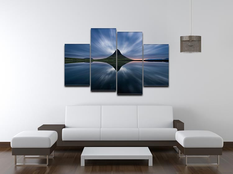 A Night At Kirkjufell 4 Split Panel Canvas - Canvas Art Rocks - 3