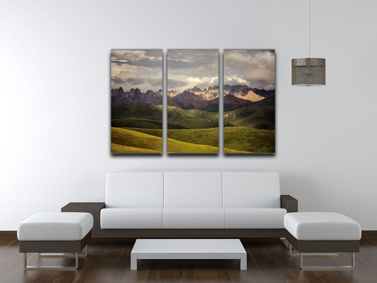 Tibetan Plateau 3 Split Panel Canvas Print - Canvas Art Rocks - 3