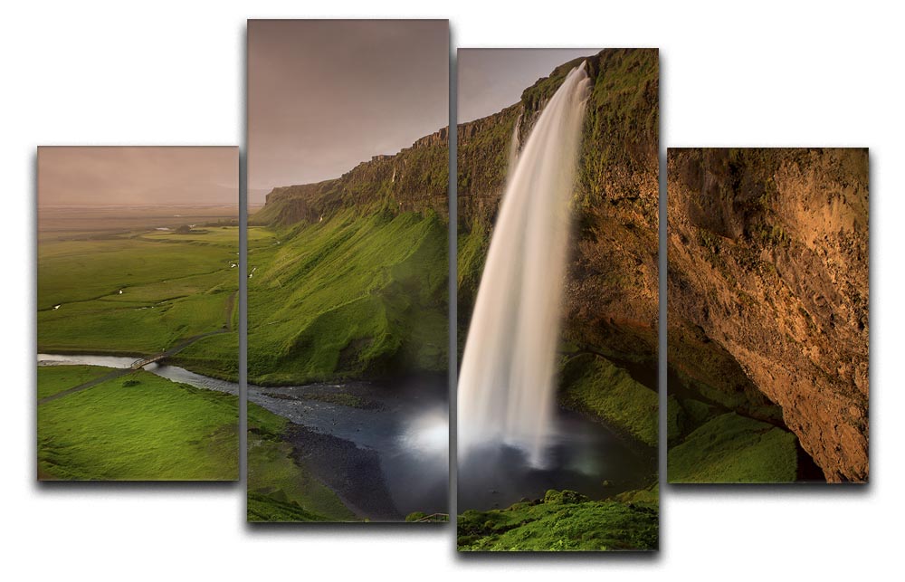 Seljalandsfoss 4 Split Panel Canvas - Canvas Art Rocks - 1