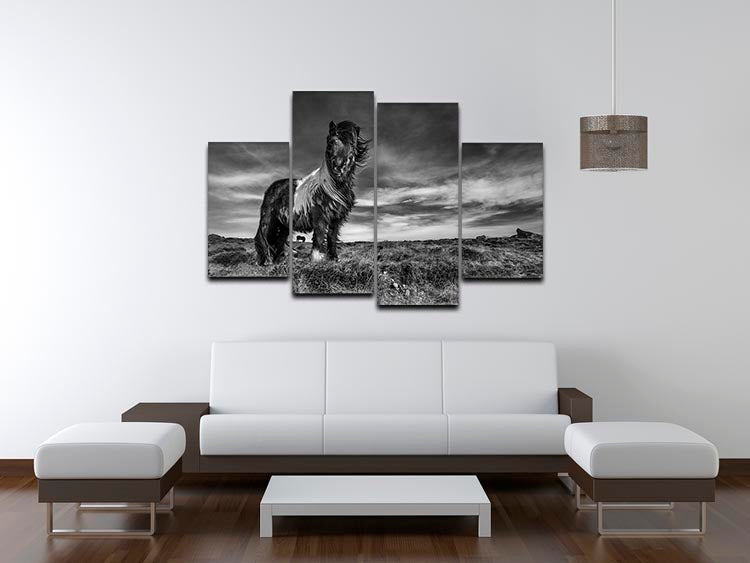 Horse Standing 4 Split Panel Canvas - Canvas Art Rocks - 3